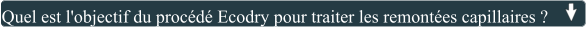 Quel est l'objectif du procédé Ecodry pour traiter les remontées capillaires ?