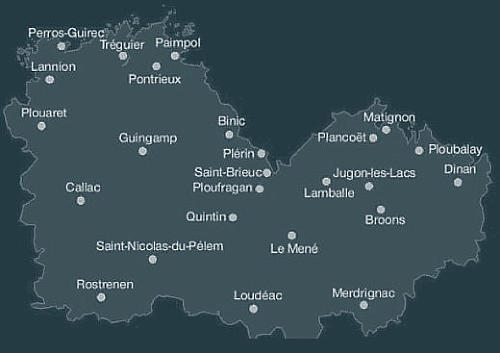 carte Côtres Armor